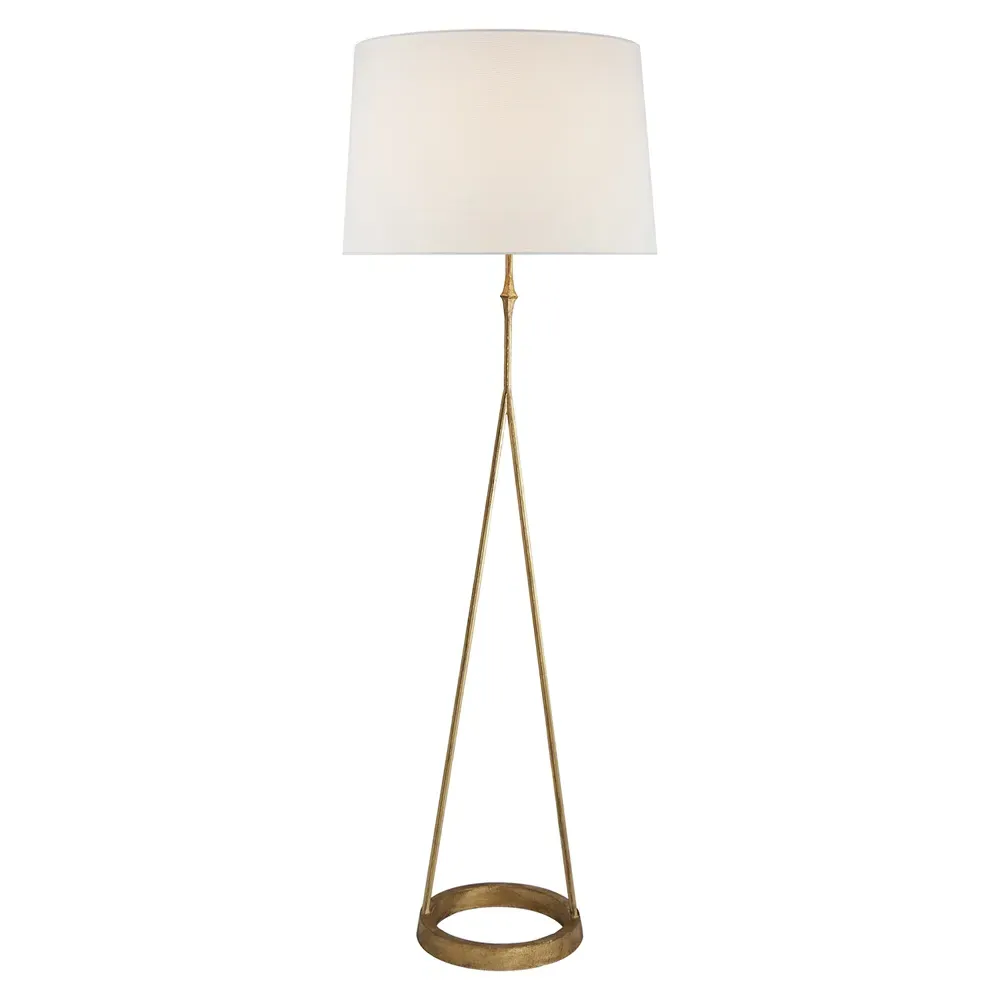 Dauphine Floor Lamp - Gilded Iron, Linen