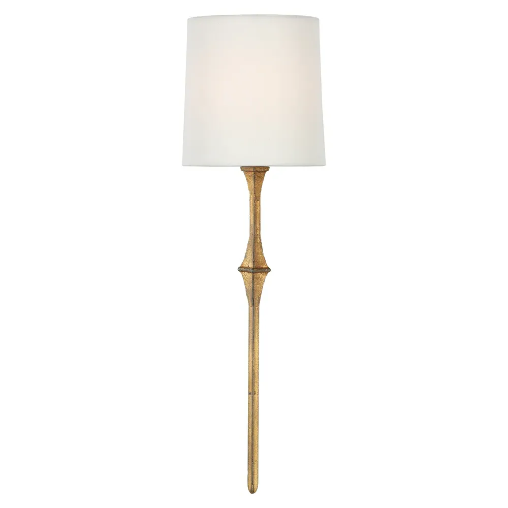 Dauphine Wall Sconce - Gilded Iron, Linen