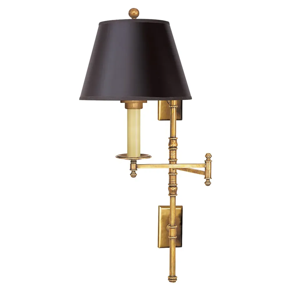 Dorchester Double Swing Arm Sconce - Antique Burnished Brass, Metal