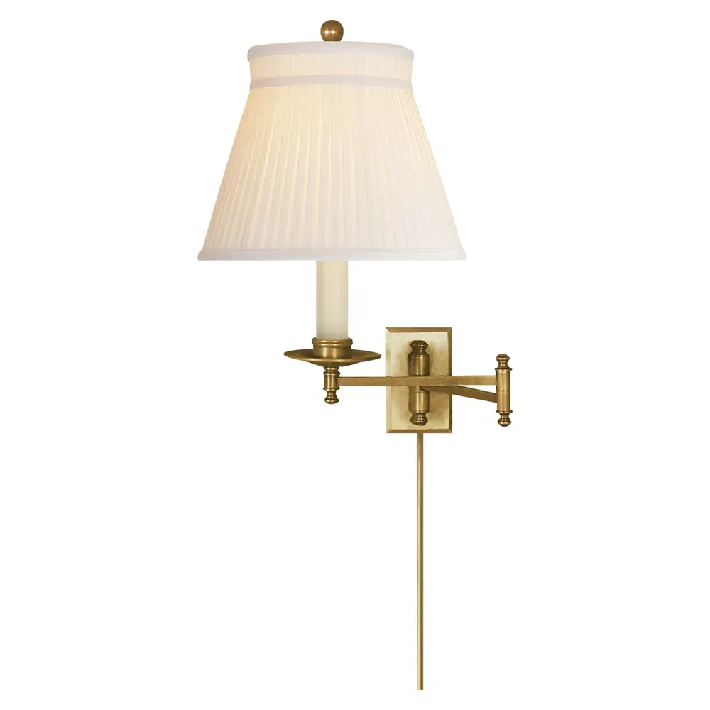 Dorchester Swing Arm Sconce - Burnished Brass, Silk image