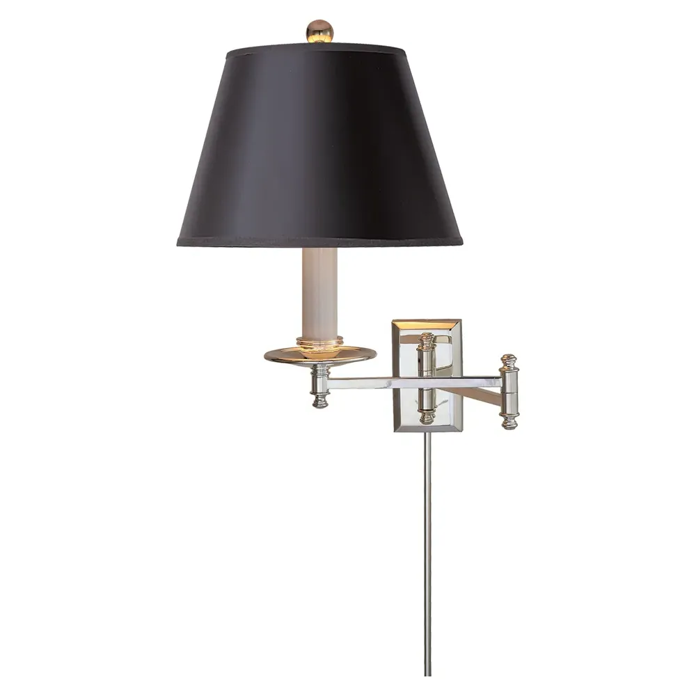 Dorchester Swing Arm Sconce - Polished Nickel, Metal