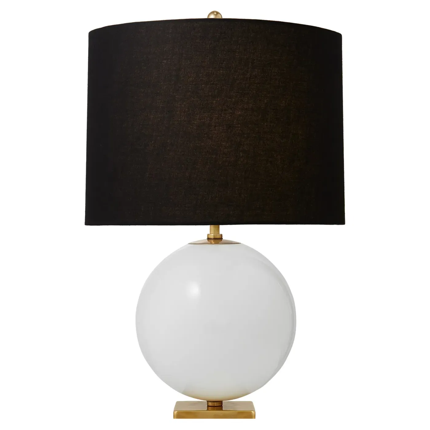 Elsie Table Lamp - Cream Glass, Black Linen image