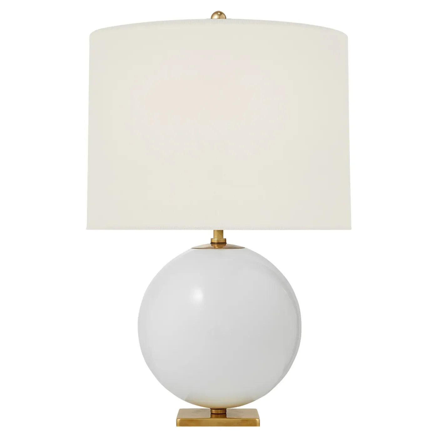 Elsie Table Lamp - Cream Glass, Cream Linen