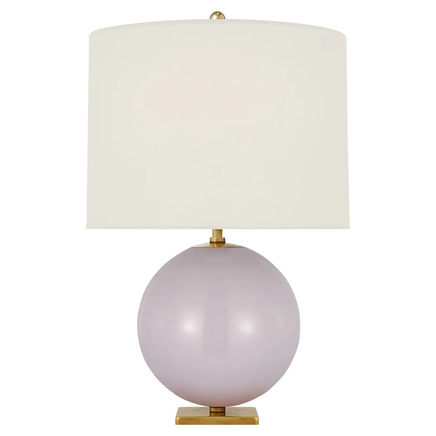 Elsie Table Lamp with Linen Shade - Lilac Glass, Metal image