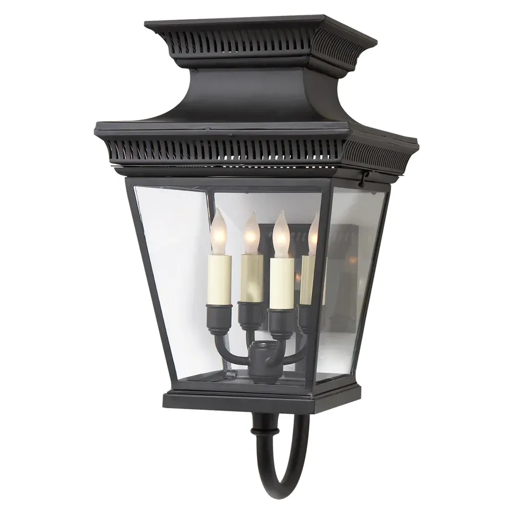 Elsinore Outdoor Bracket Lantern - Black, Metal