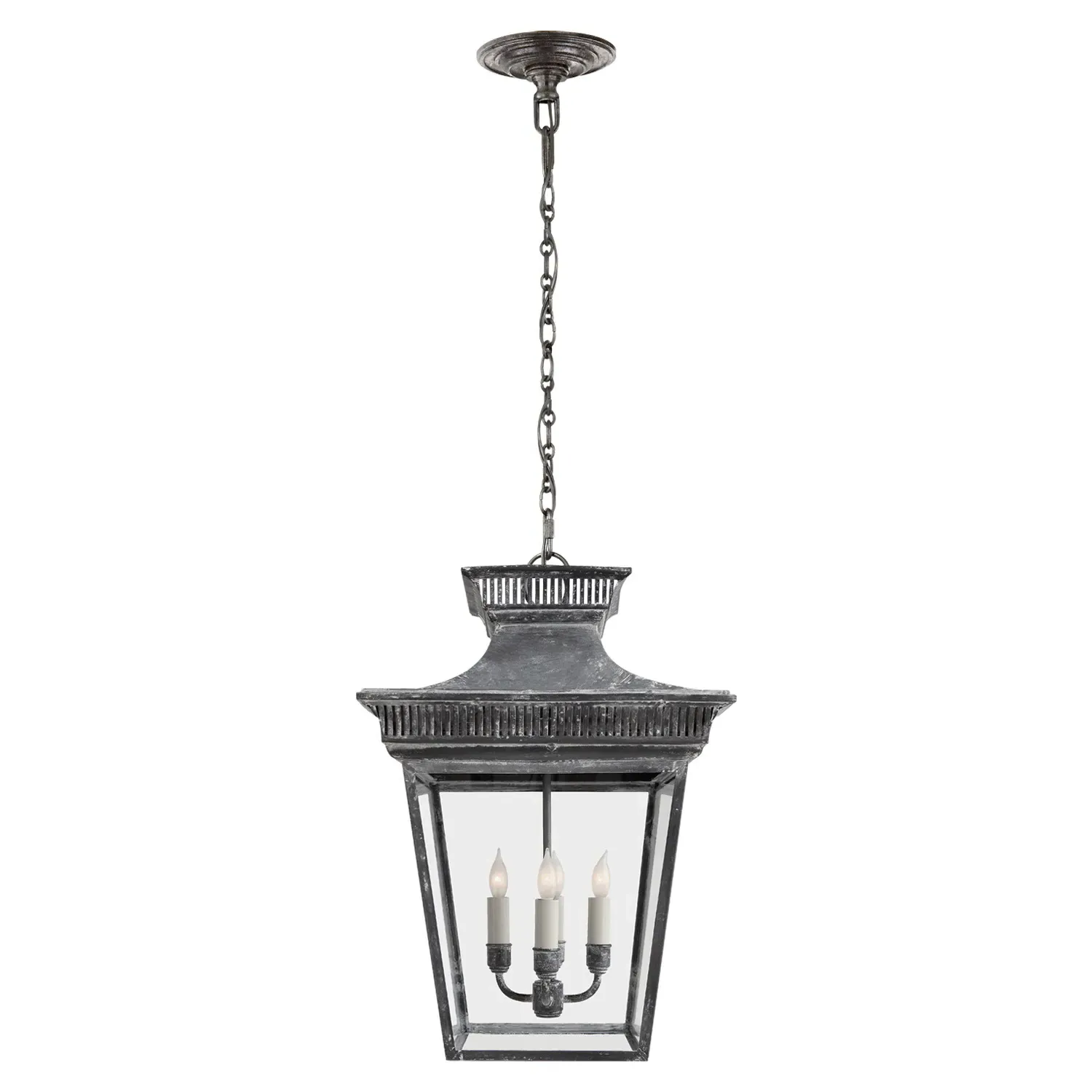 Elsinore Outdoor Hanging Lantern - Weathered Zinc, Metal