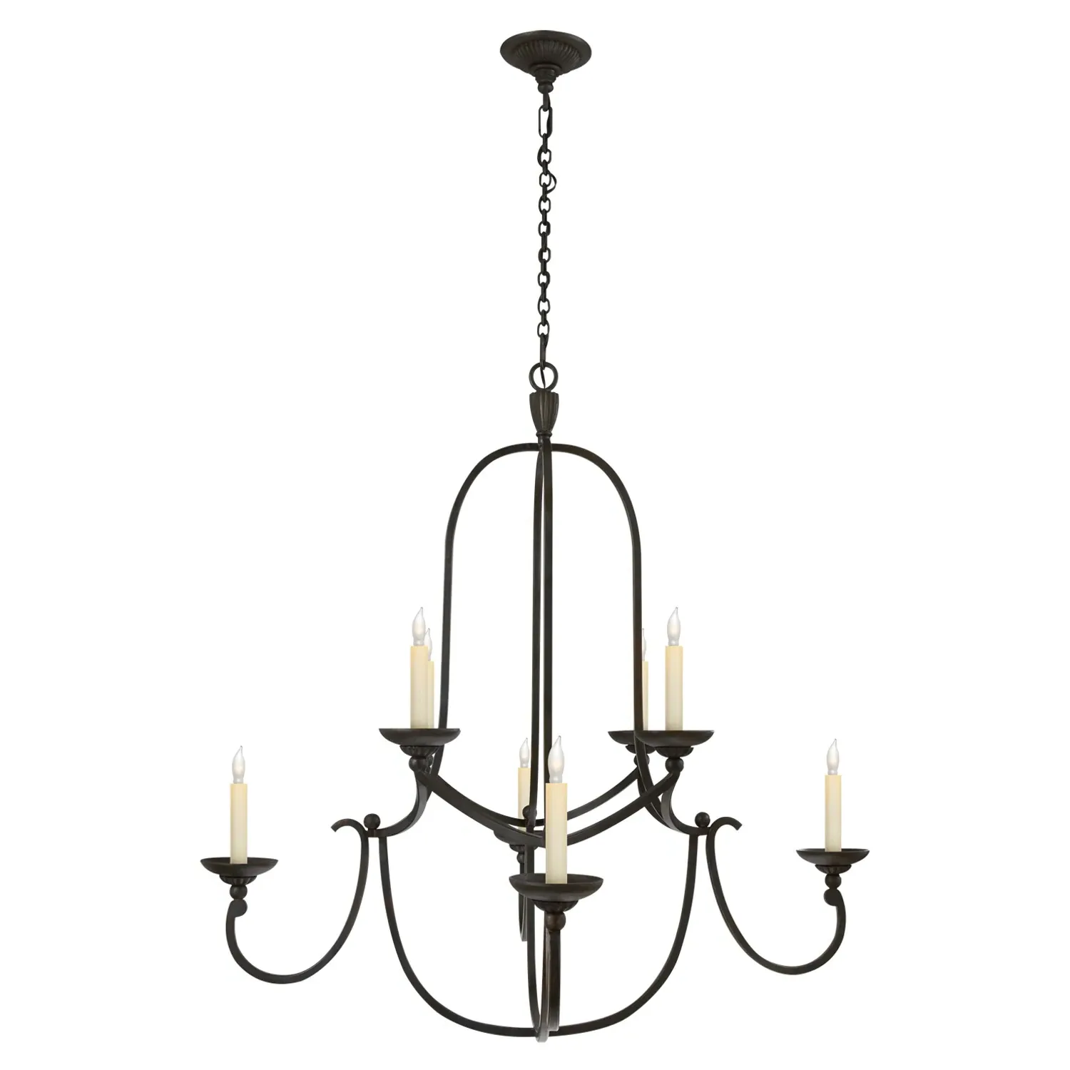 Flemish 2 Tier Round Chandelier - Aged Iron