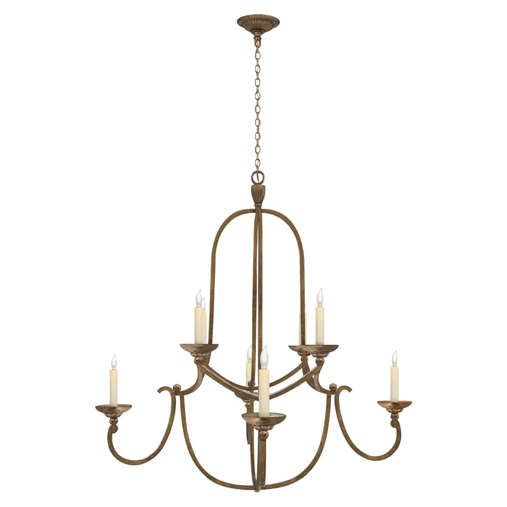 Flemish 2 Tier Round Chandelier - Gilded Iron