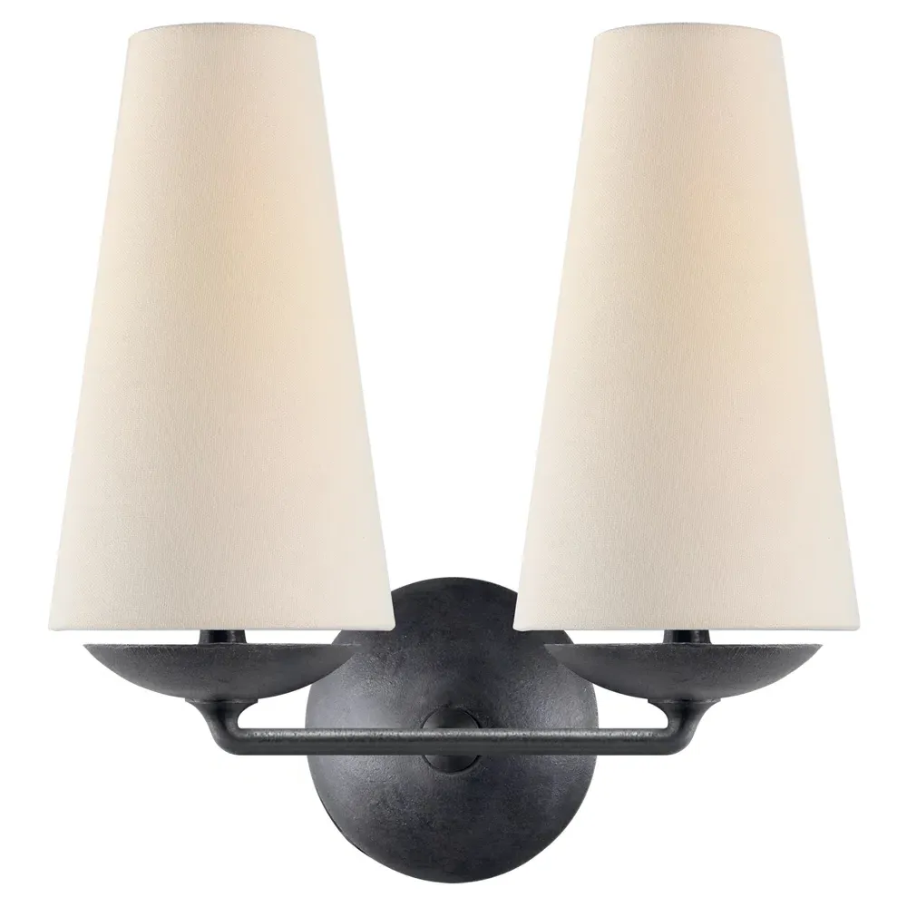 Fontaine Double Armed Sconce - Aged Iron