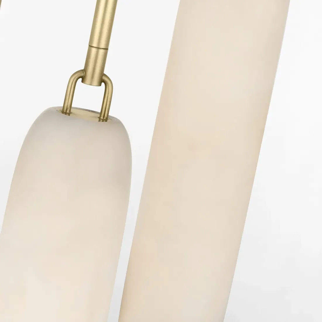 Formosa 3 Light Pendant - White Alabaster, Brass