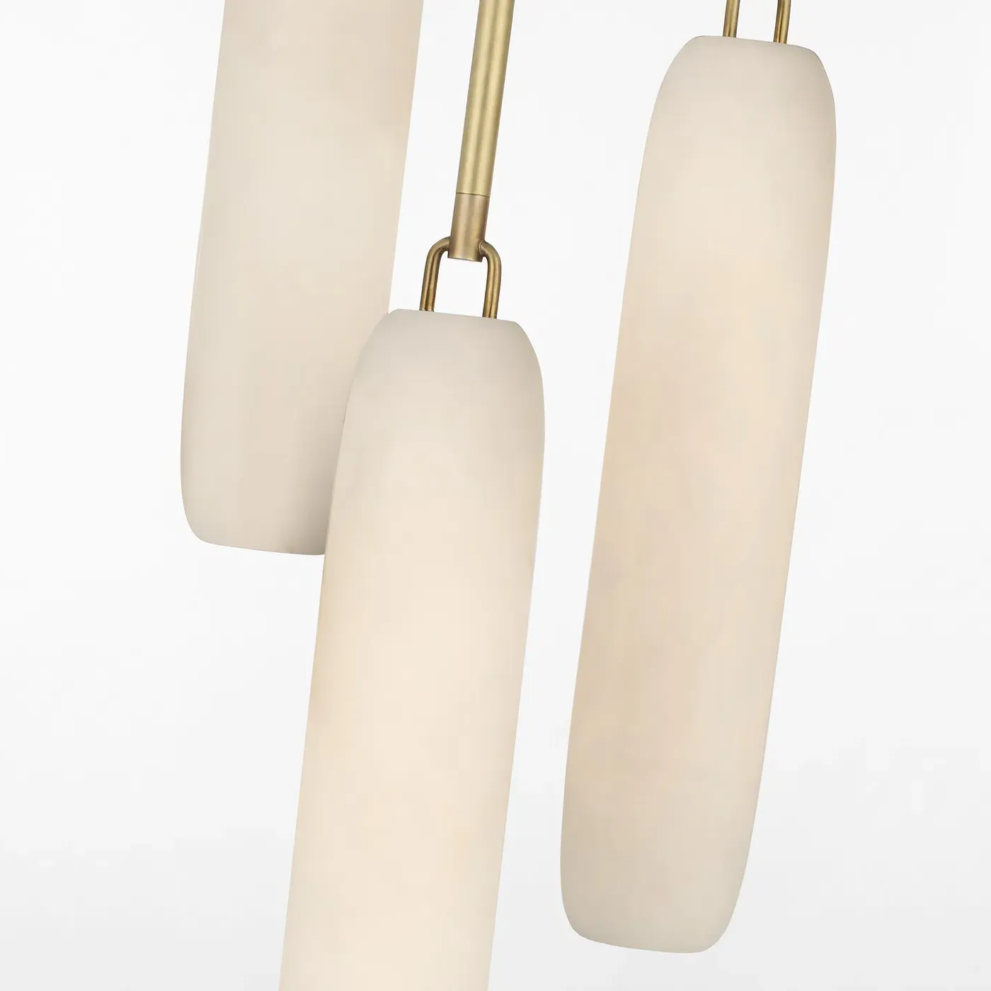 Formosa 3 Light Pendant - White Alabaster, Brass