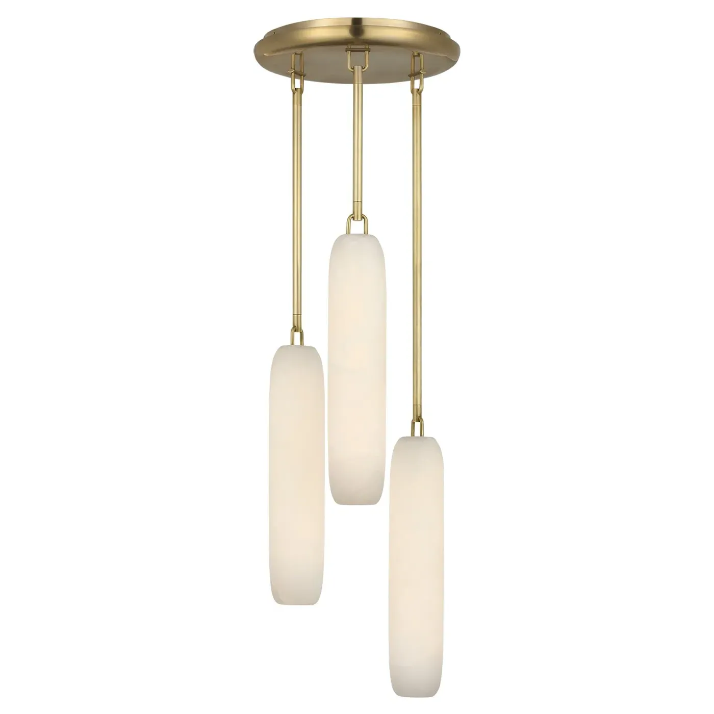 Formosa 3 Light Pendant - White Alabaster, Brass