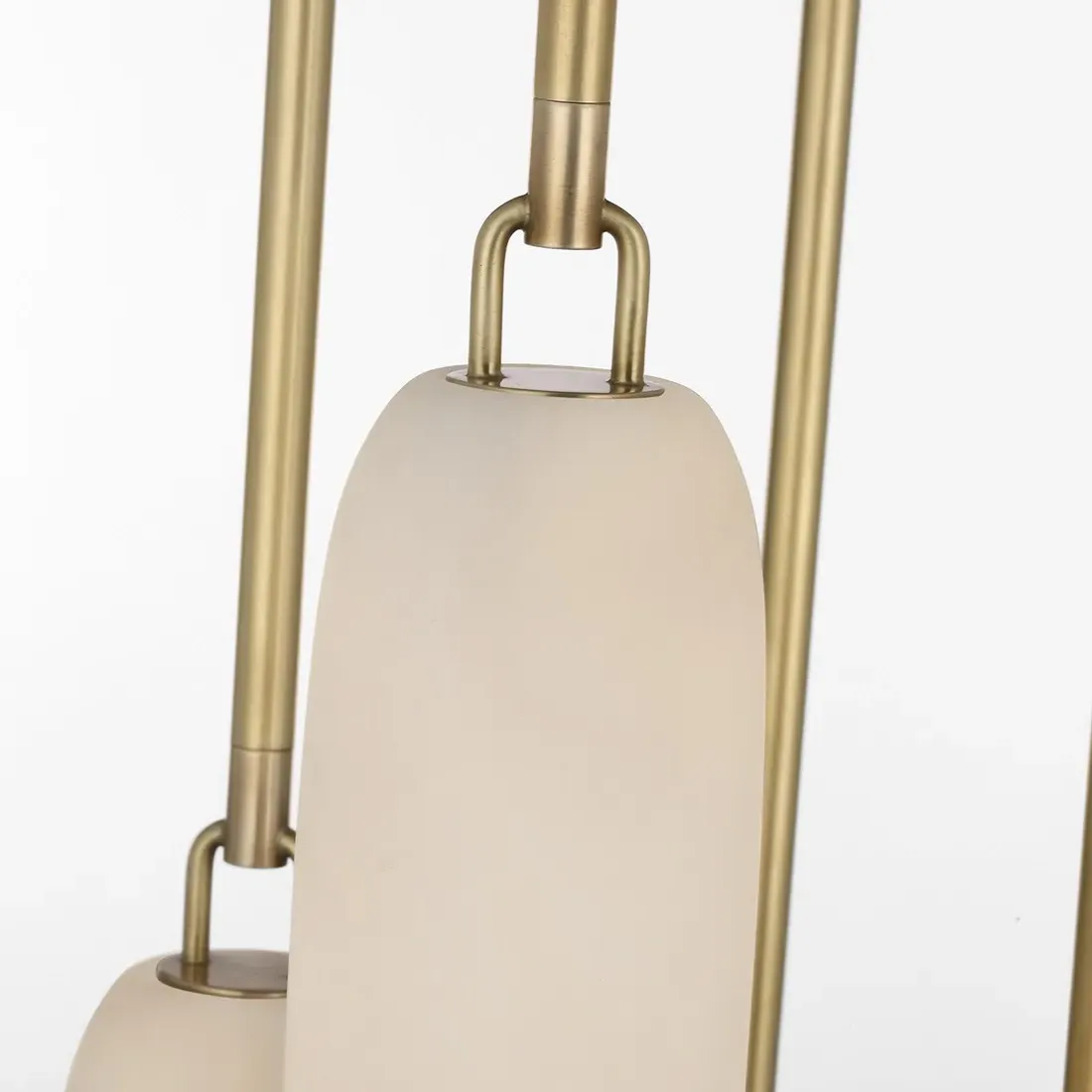 Formosa 7 Light Pendant - White Alabaster, Brass