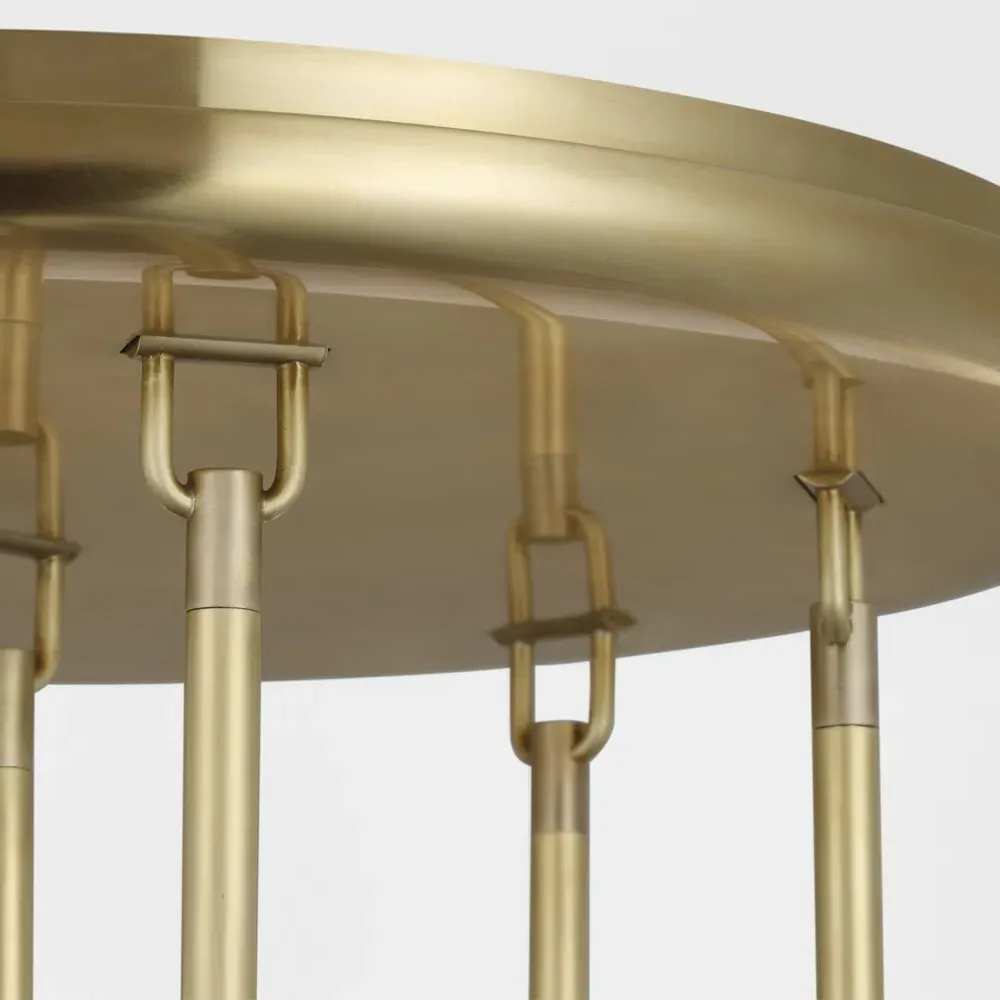 Formosa 7 Light Pendant - White Alabaster, Brass