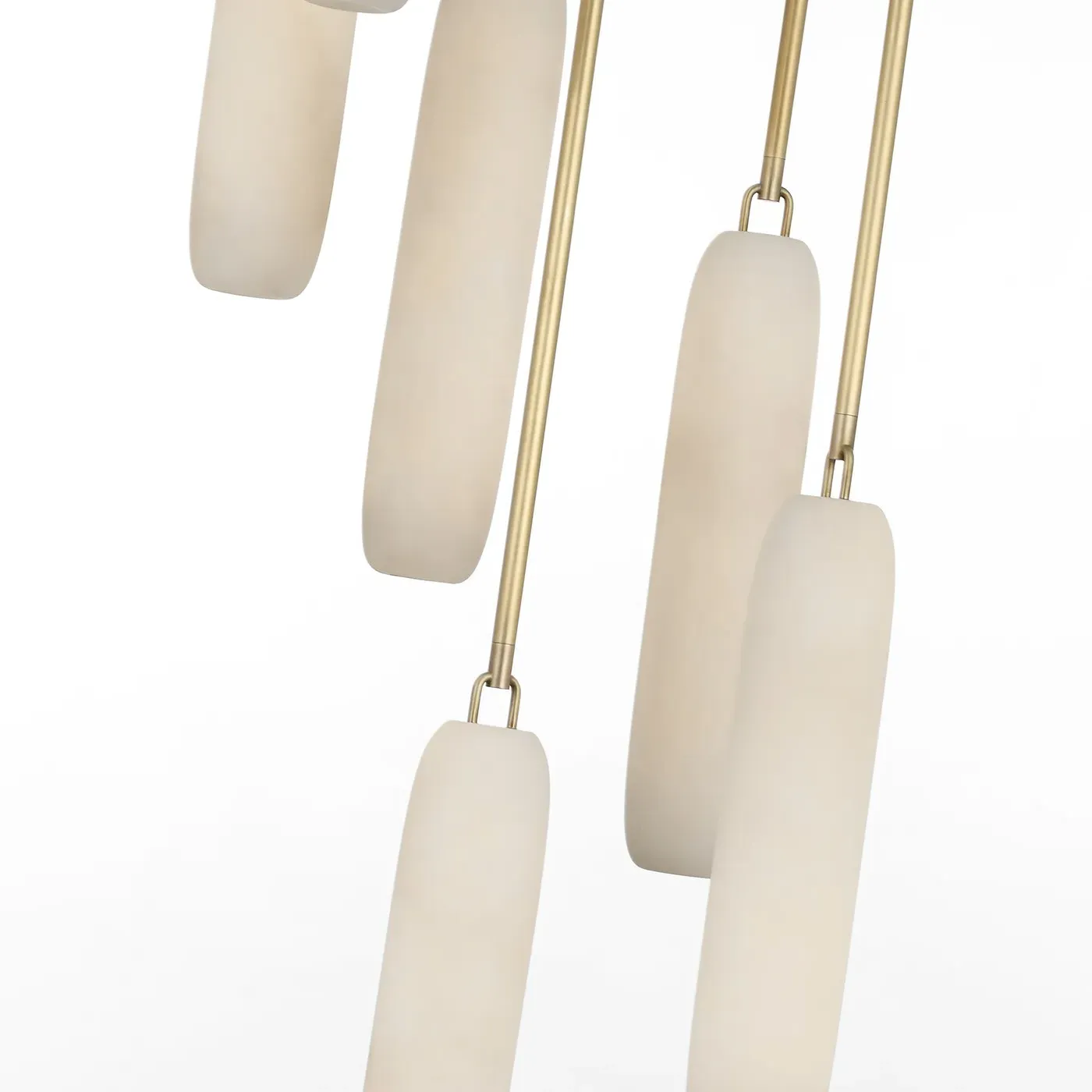 Formosa 7 Light Pendant - White Alabaster, Brass