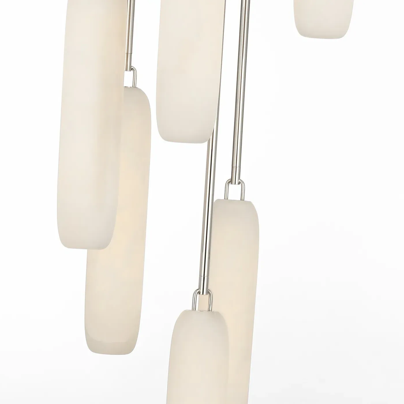 Formosa 7 Light Pendant - White Alabaster, Polished Nickel