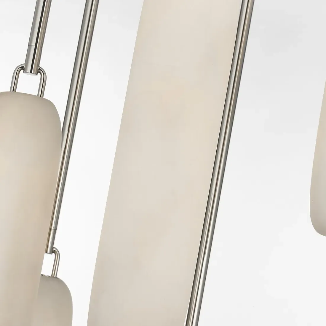Formosa 7 Light Pendant - White Alabaster, Polished Nickel