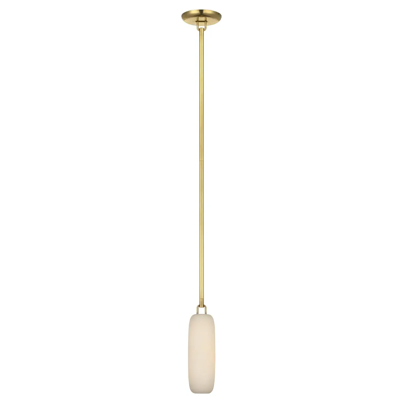 Formosa Single Pendant 11" - White Alabaster, Brass