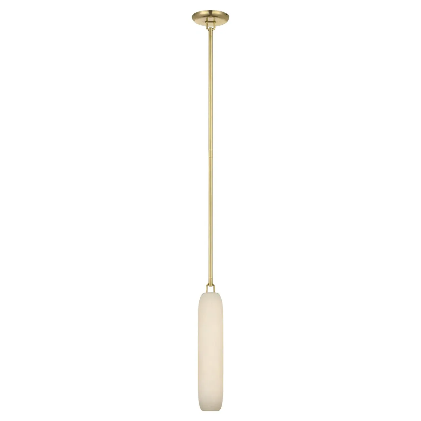Formosa Single Pendant 17" - White Alabaster, Brass
