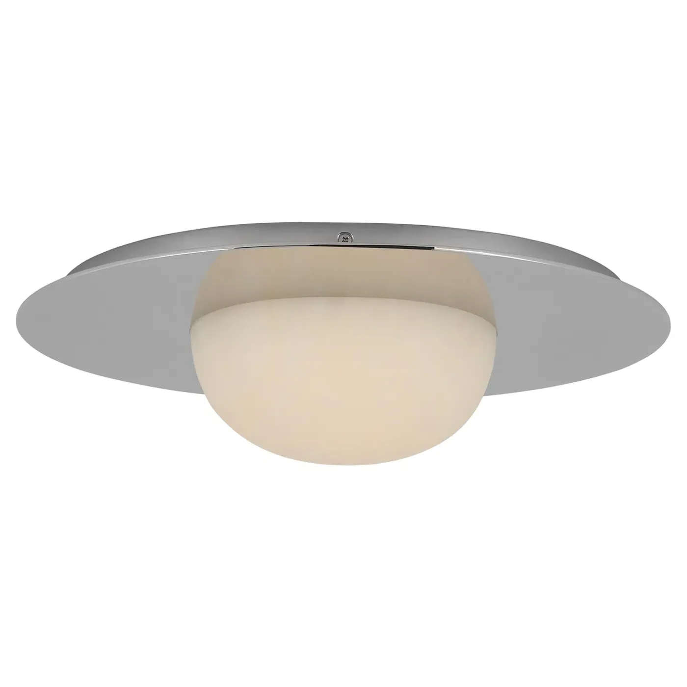 Fosse 15" Flush Mount - White Alabaster, Brass