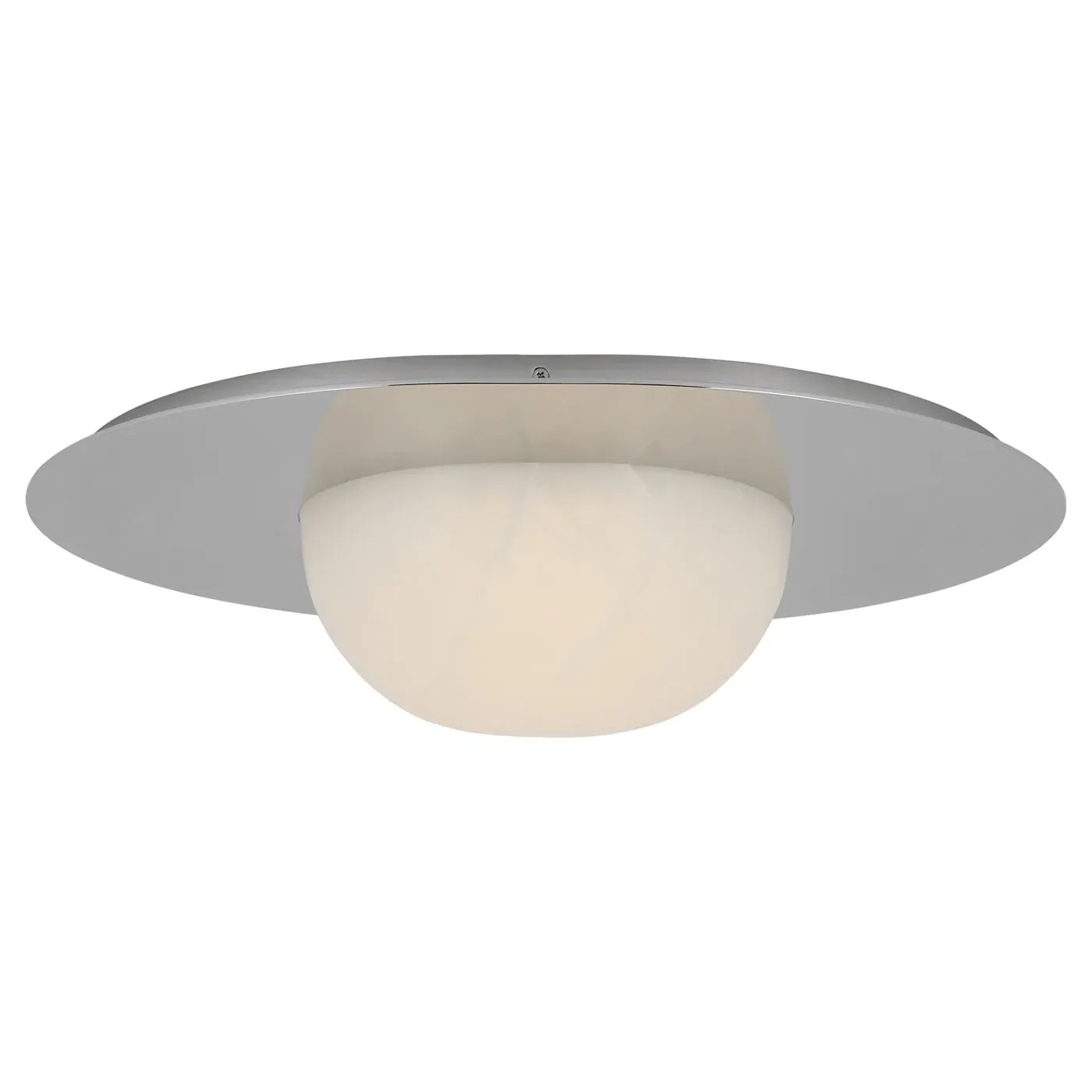 Fosse 21" Flush Mount - White Alabaster, Brass