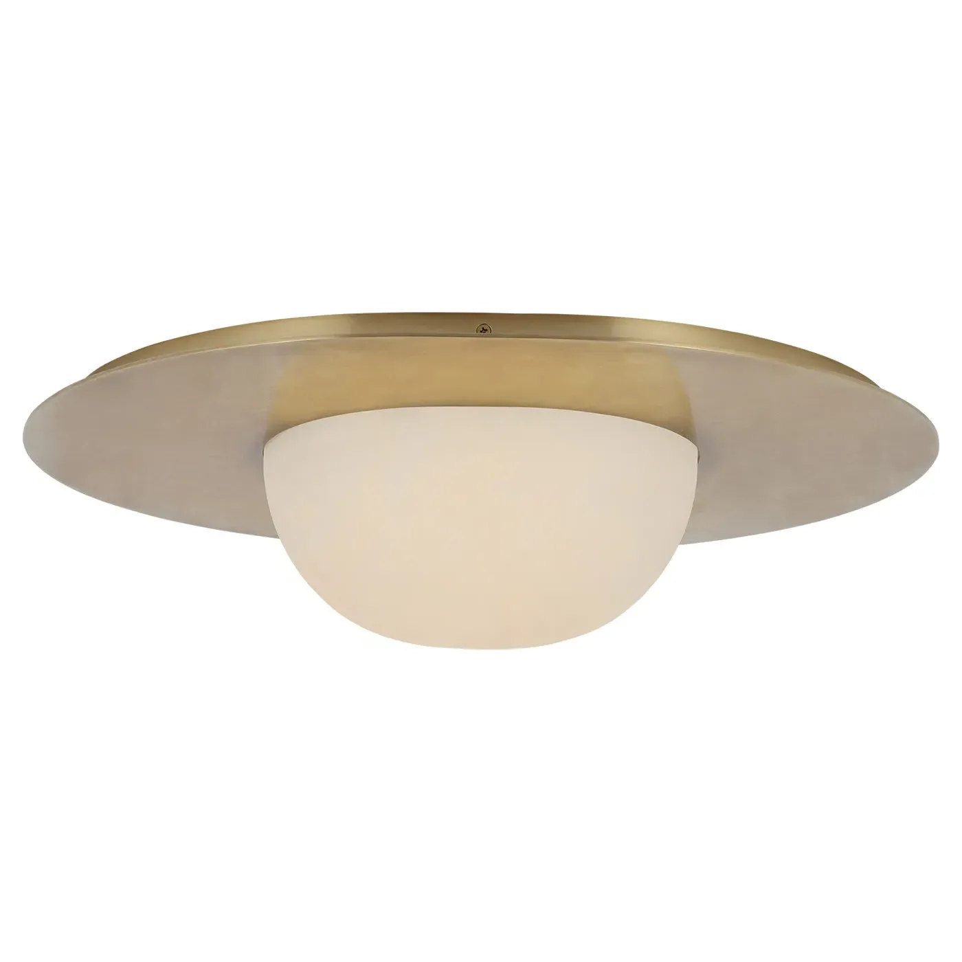 Fosse 21" Flush Mount - White Alabaster, Brass
