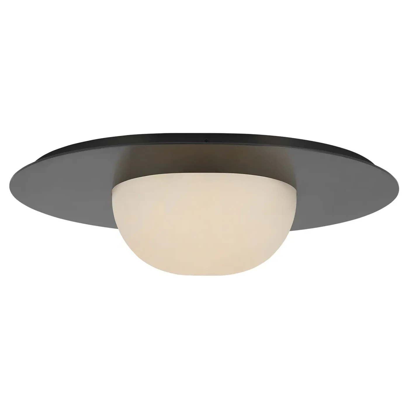 Fosse 21" Flush Mount - White Alabaster, Bronze