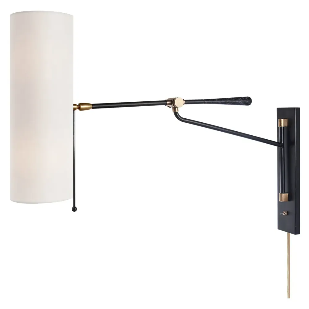 Frankfort Swing Arm Sconce - Black Brass, Metal image