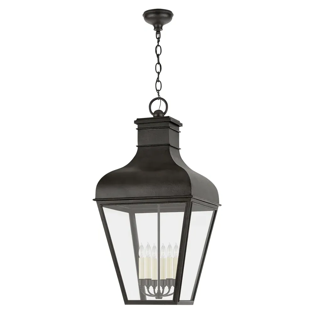 Fremont Grande Outdoor Hanging Lantern - Black, Iron
