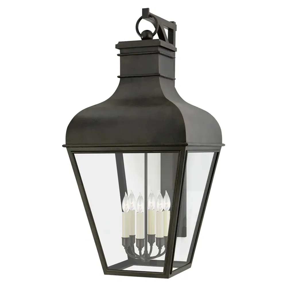 Fremont Grande Outdoor Wall Lantern - Black, Iron