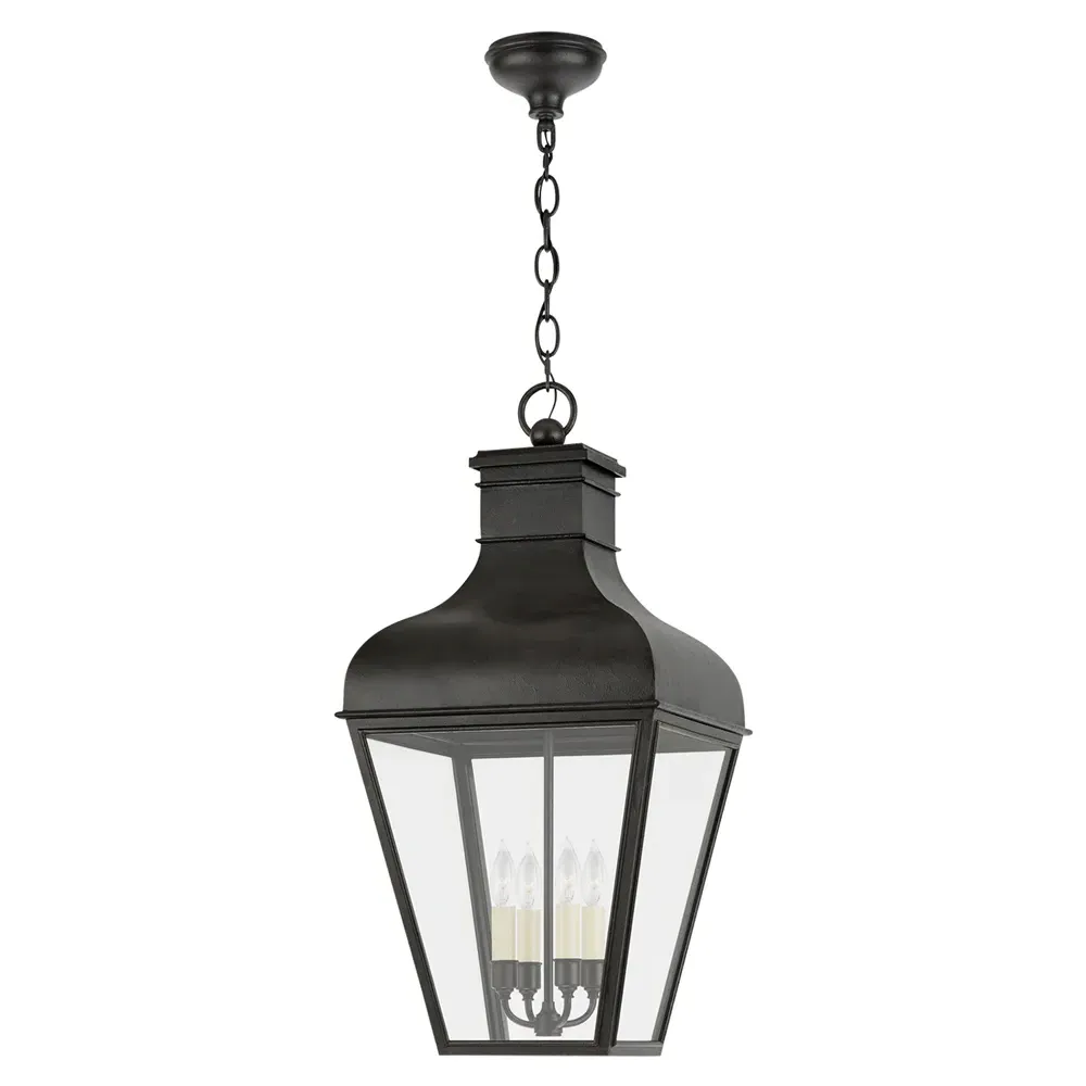 Fremont Large Outdoor Hanging Lantern - Black, Iron