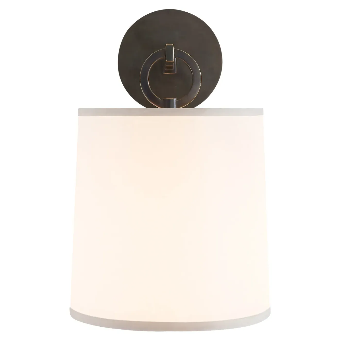 French Cuff Armed Sconce with Silk Shade - Bronze, Metal