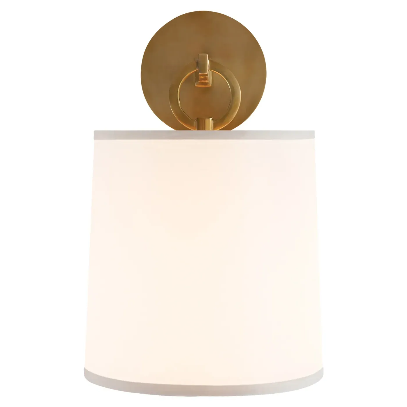 French Cuff Armed Sconce with Silk Shade - Soft Brass, Metal