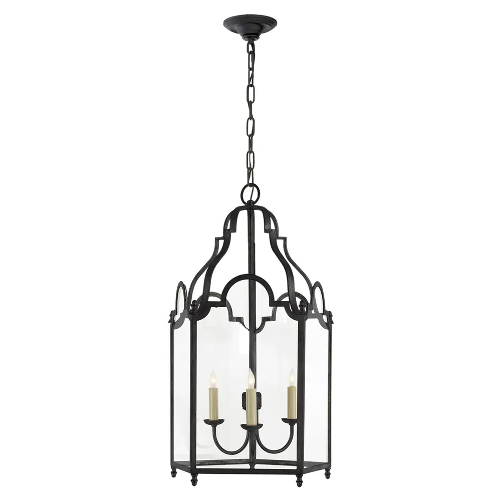 French Market Iron Lantern - Black Rust image