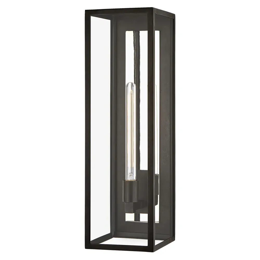 Fresno Grande Outdoor Wall Lantern - Black, Iron