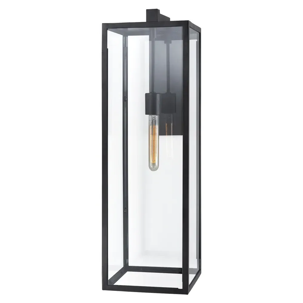 Fresno Long Outdoor Wall Sconce - Black, Iron
