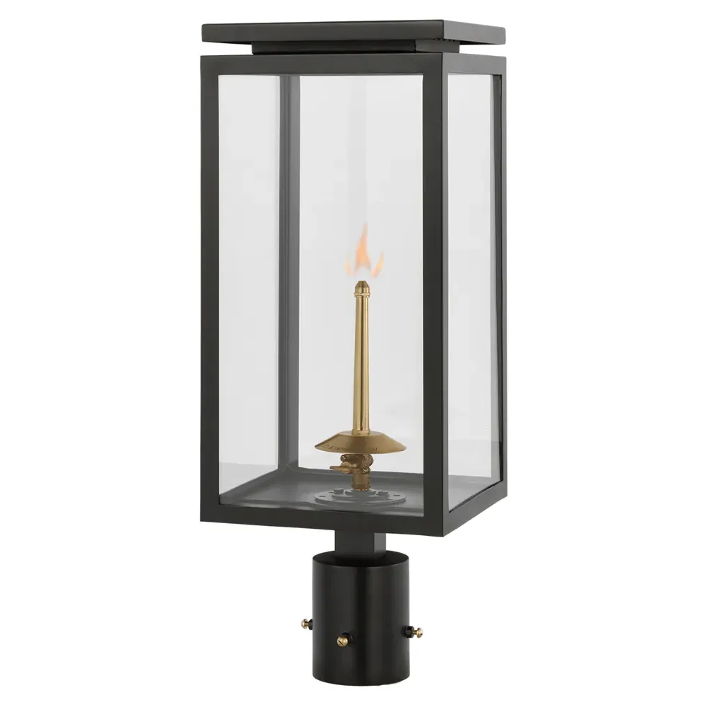 Fresno Outdoor Gas Post Light - Matte Black, Metal