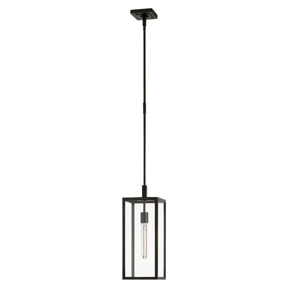Fresno Small Outdoor Hanging Lantern - Black, Iron
