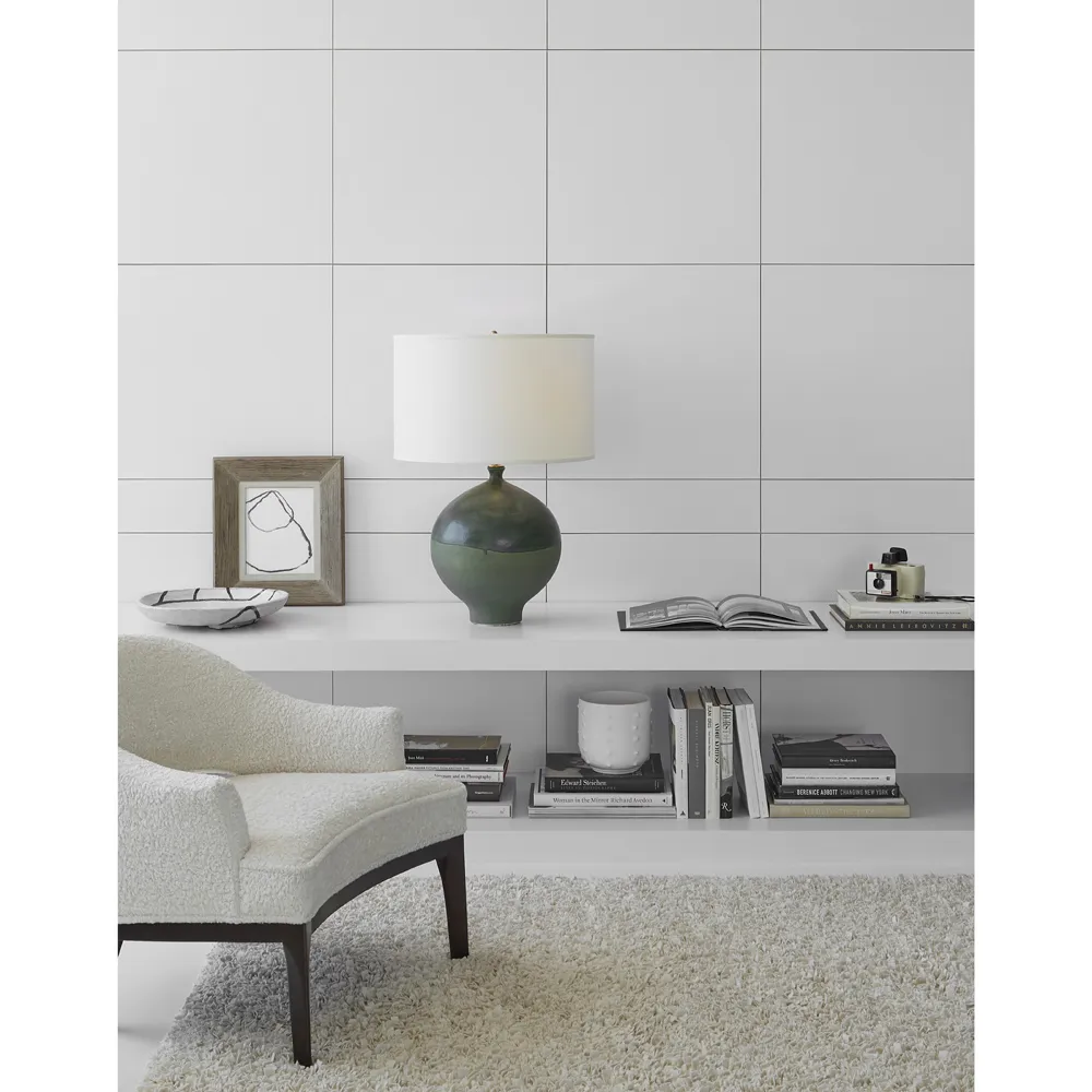 Gaios Round Table Lamp - Volcanic Verdi, Ceramic