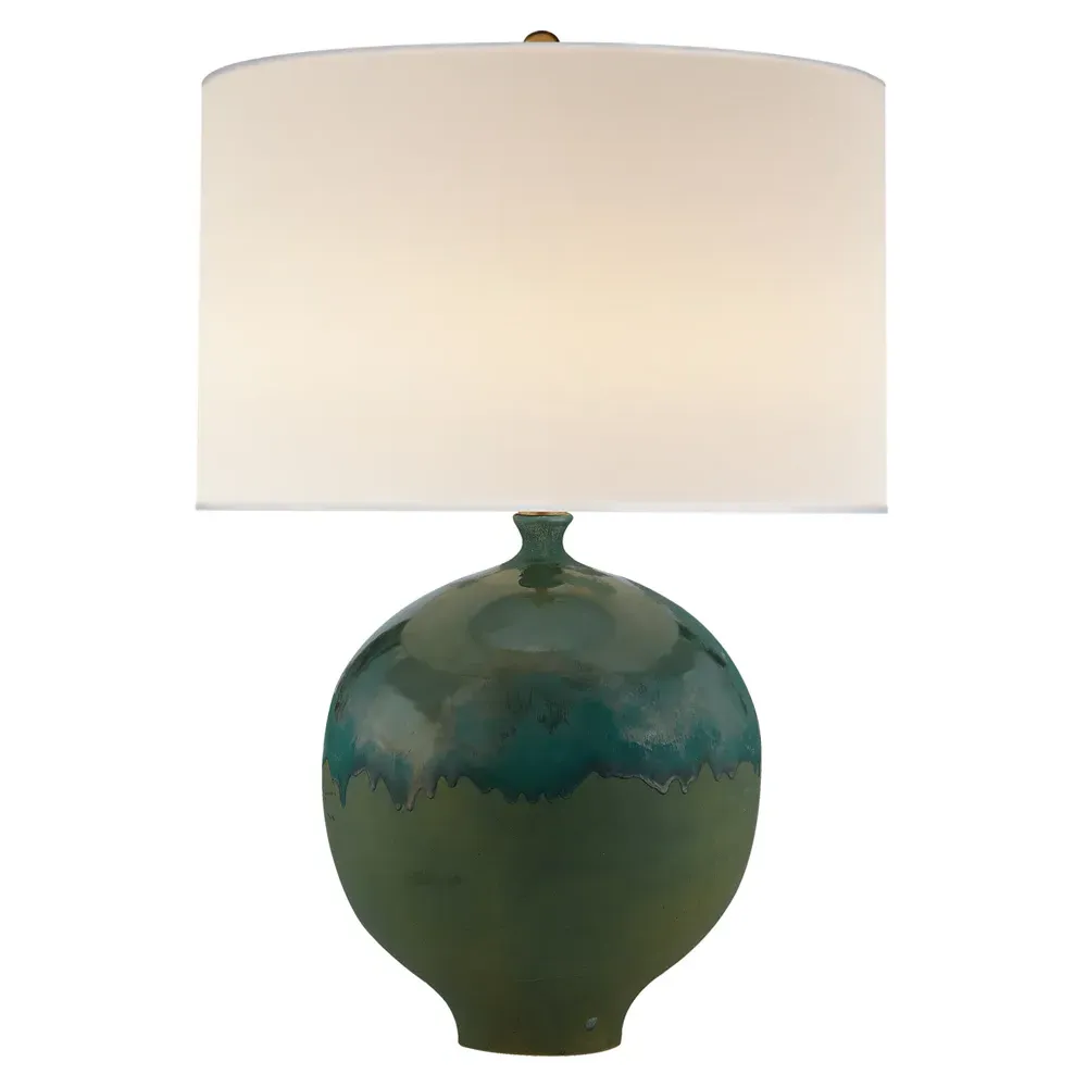 Gaios Round Table Lamp - Volcanic Verdi, Ceramic