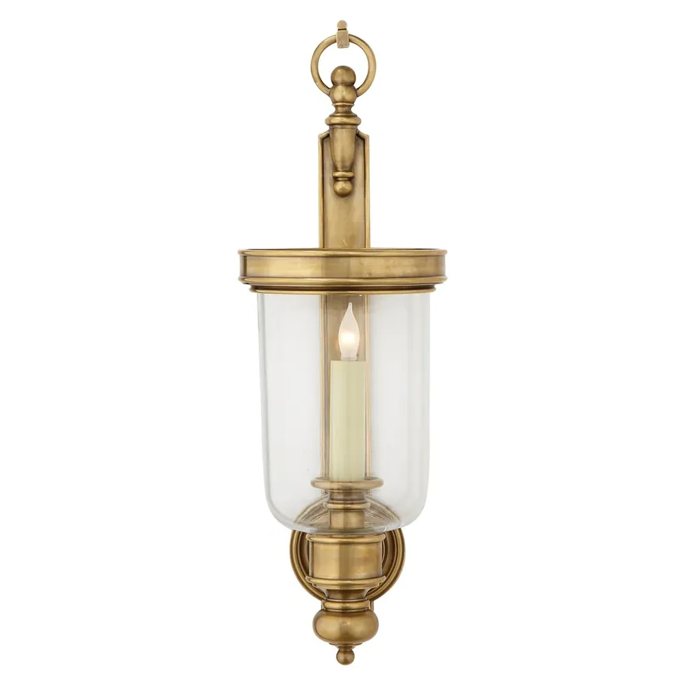 Georgian French Hurricane Wall Sconce - Antique Burnished Brass