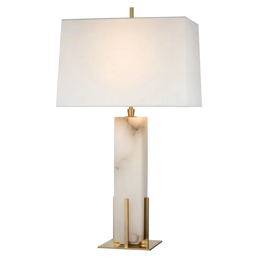 Gironde Square Accent Table Lamp - Alabaster, Antique Brass image