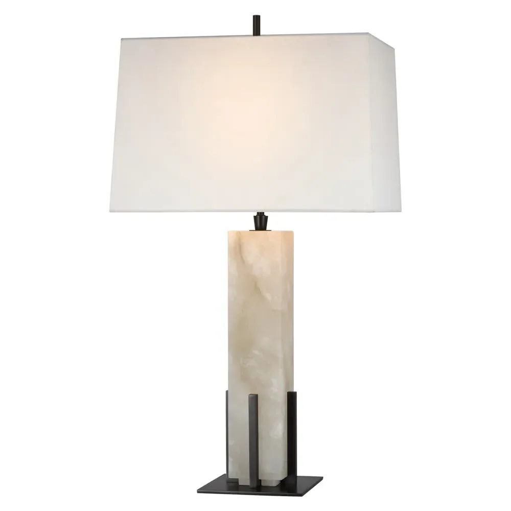 Gironde Square Accent Table Lamp - Alabaster, Bronze image