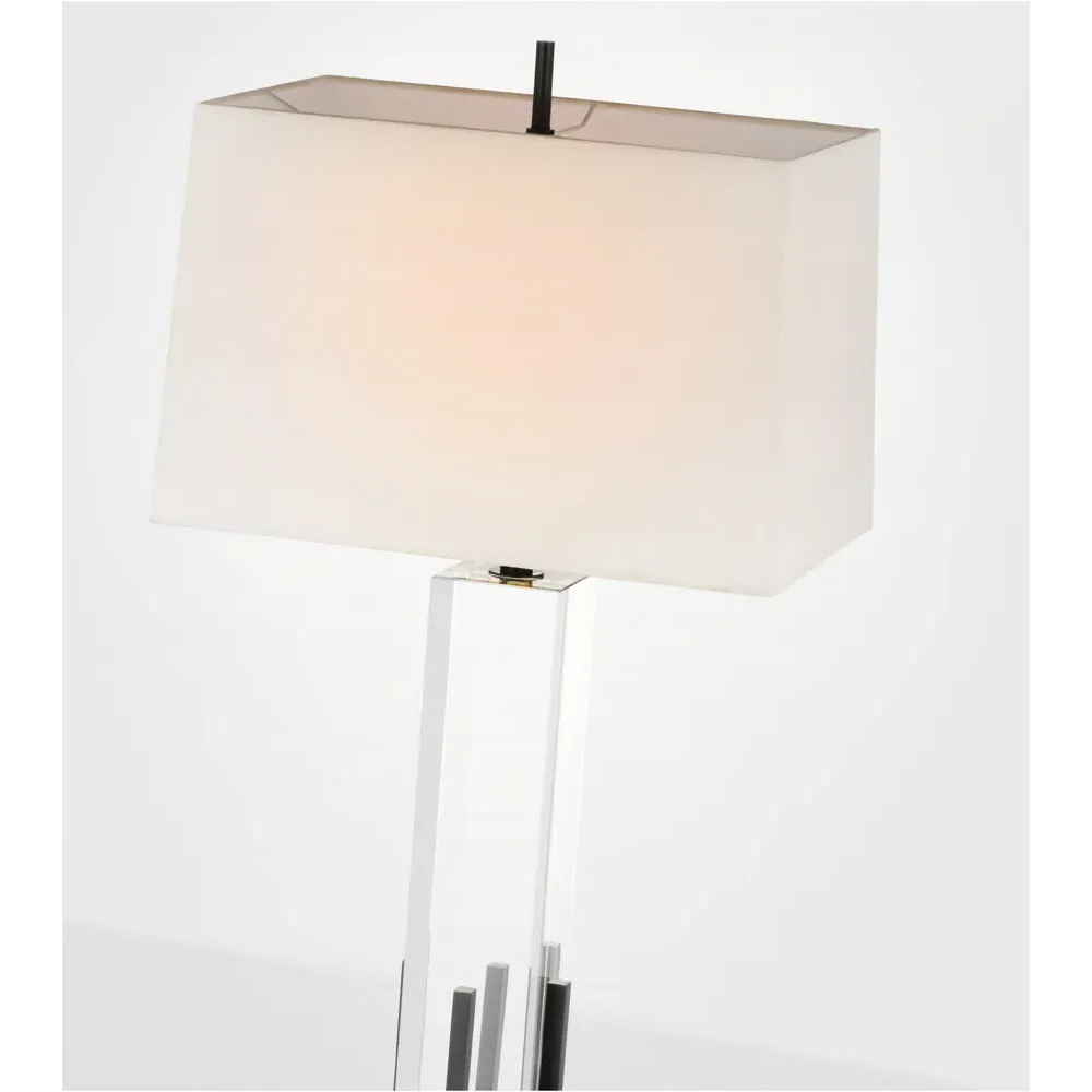 Gironde Square Accent Table Lamp - Crystal, Bronze
