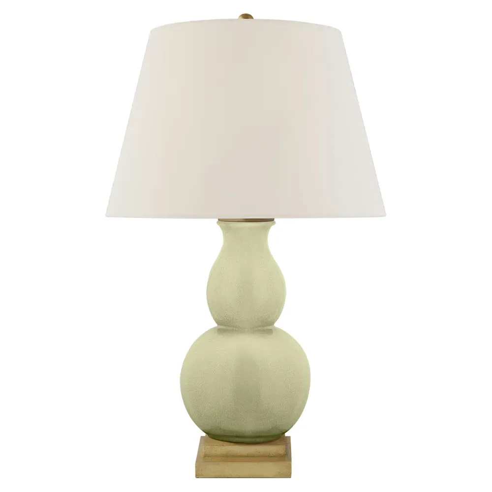 Gourd Form Small Table Lamp - Celadon Crackle, Ceramic image