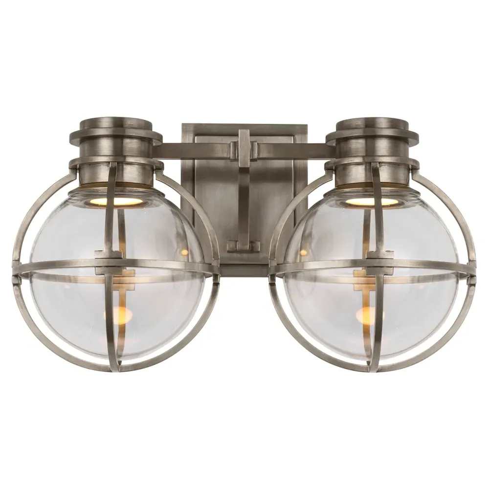 Gracie Double Sconce - Antique Nickel, Metal