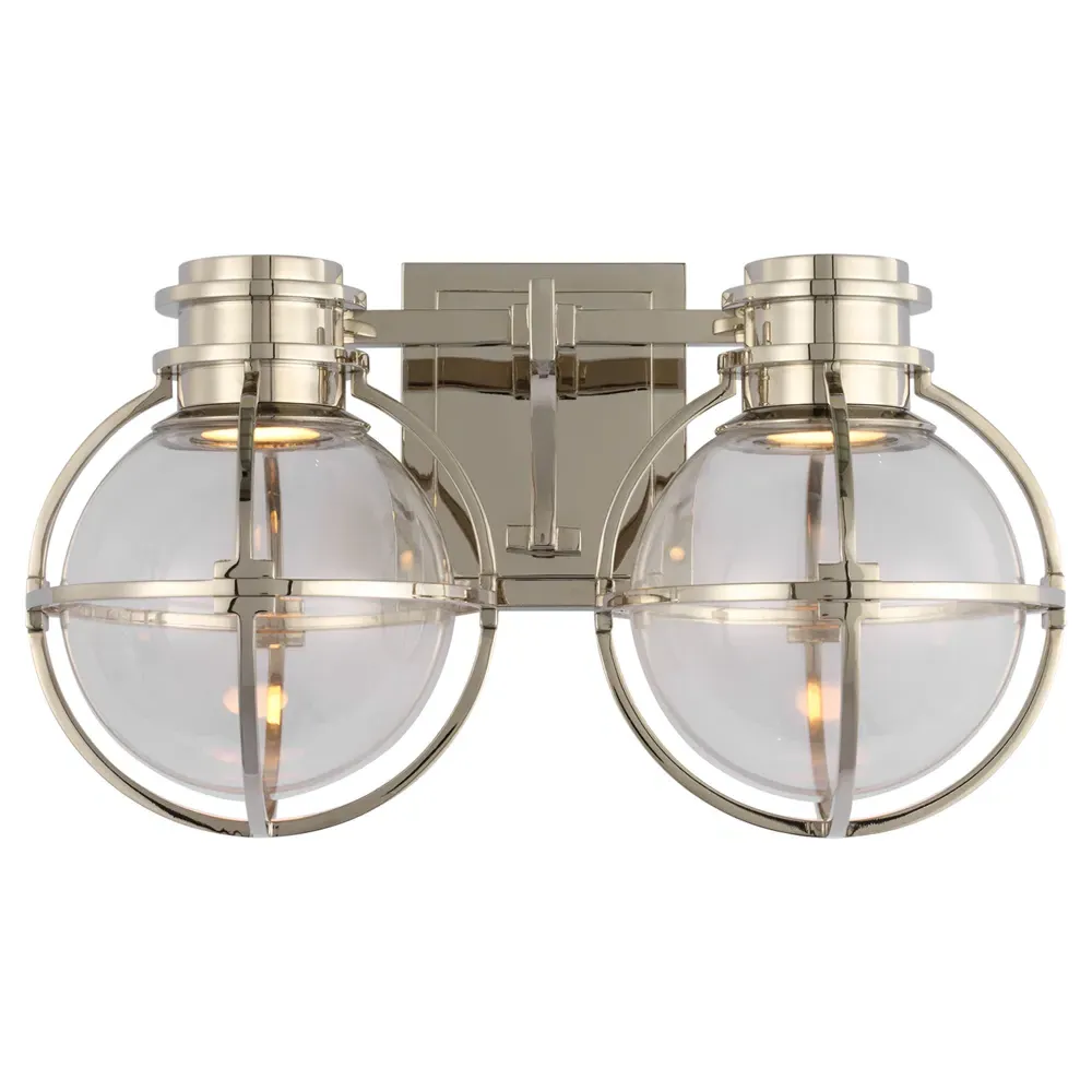 Gracie Double Sconce - Polished Nickel, Metal