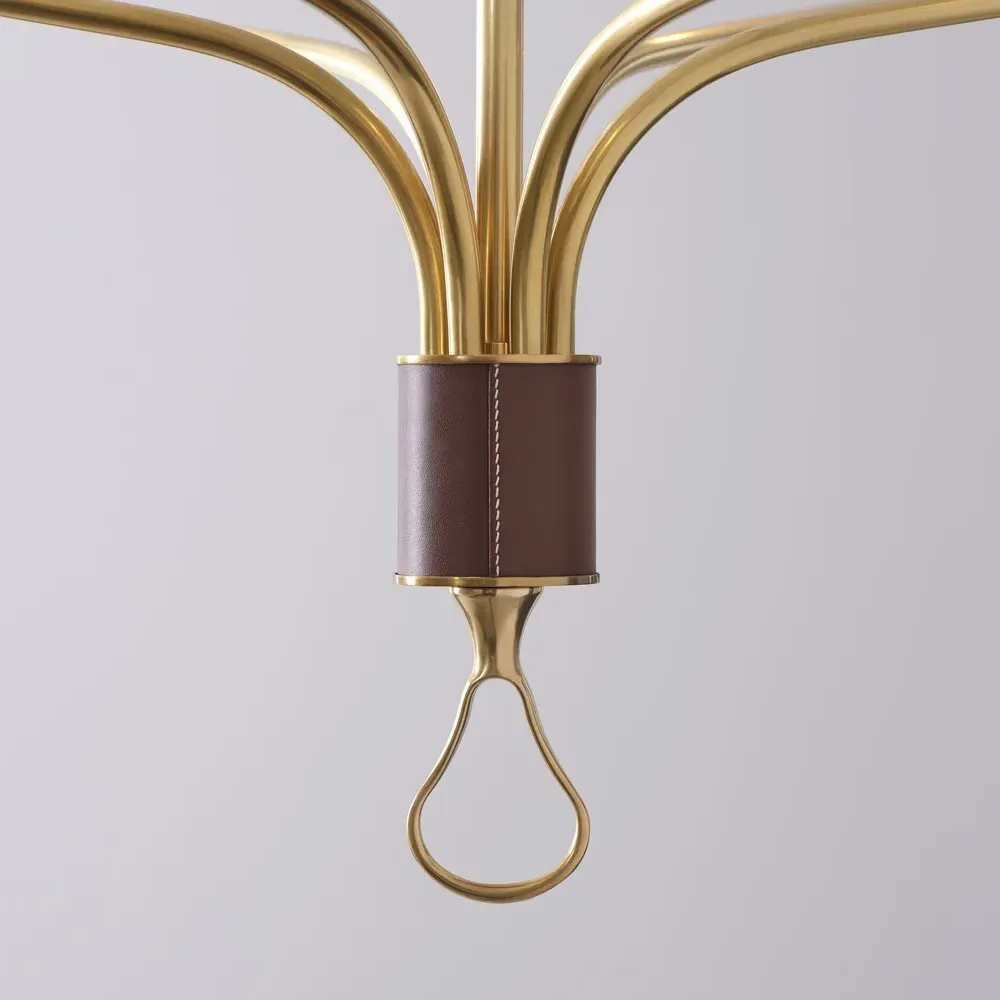 Griffin Grande Tail Chandelier - Antique Brass, Brass