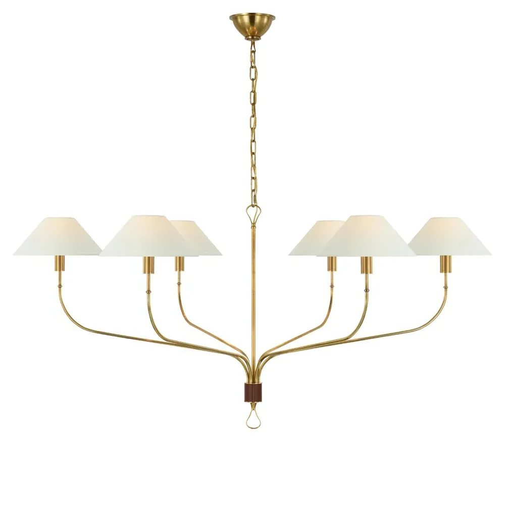 Griffin Grande Tail Chandelier - Antique Brass, Brass