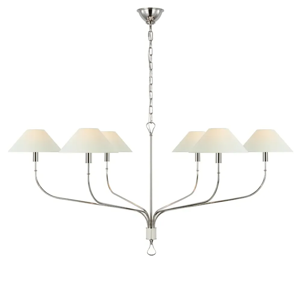 Griffin Grande Tail Chandelier - Polished Nickel, Brass